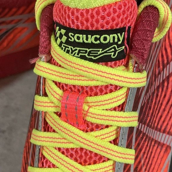 Saucony Type A9‎ Womens 10 Road Racing Citron Orange Red Running Shoes S19028-1 - Picture 3 of 9